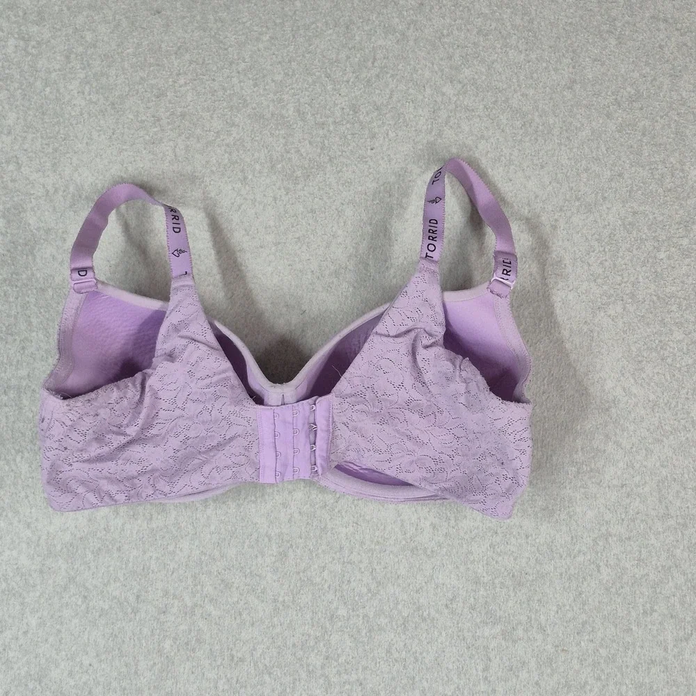 Torrid Curve Women Bra 40DDD Purple Floral Full Coverage Balconette READ